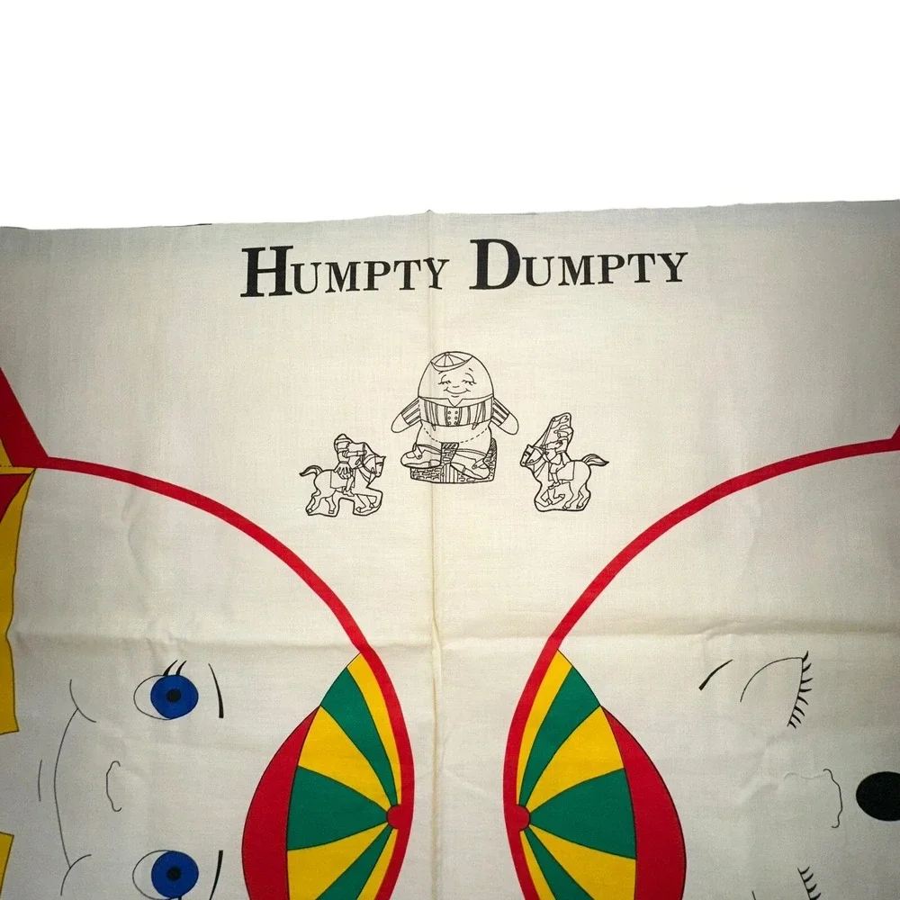 Vtg Humpty Dumpty Cut Sew Fabric Panel Nursery Rhyme Pillows Decor Springs Indus